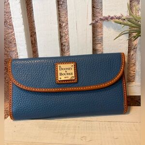Dooney & Bourke Blue and Tan Leather Wallet NWOT